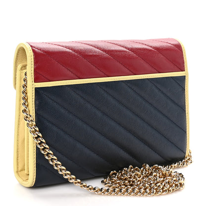 Gucci Azalea Calfskin Matelasse Diagonal Torchon GG Marmont Chain Wallet Blue Agata New Cherry Red Butter 3 of 12