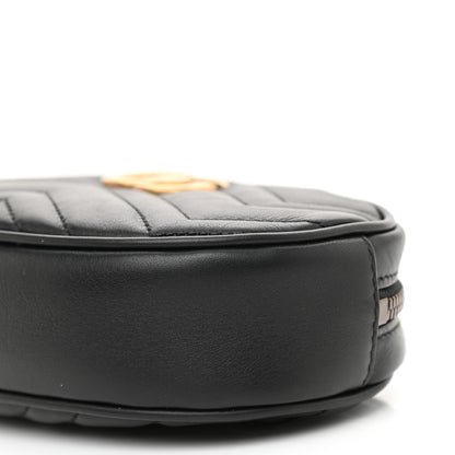 Gucci Calfskin Matelasse GG Marmont Belt Bag 75 30 Black 8 of 11
