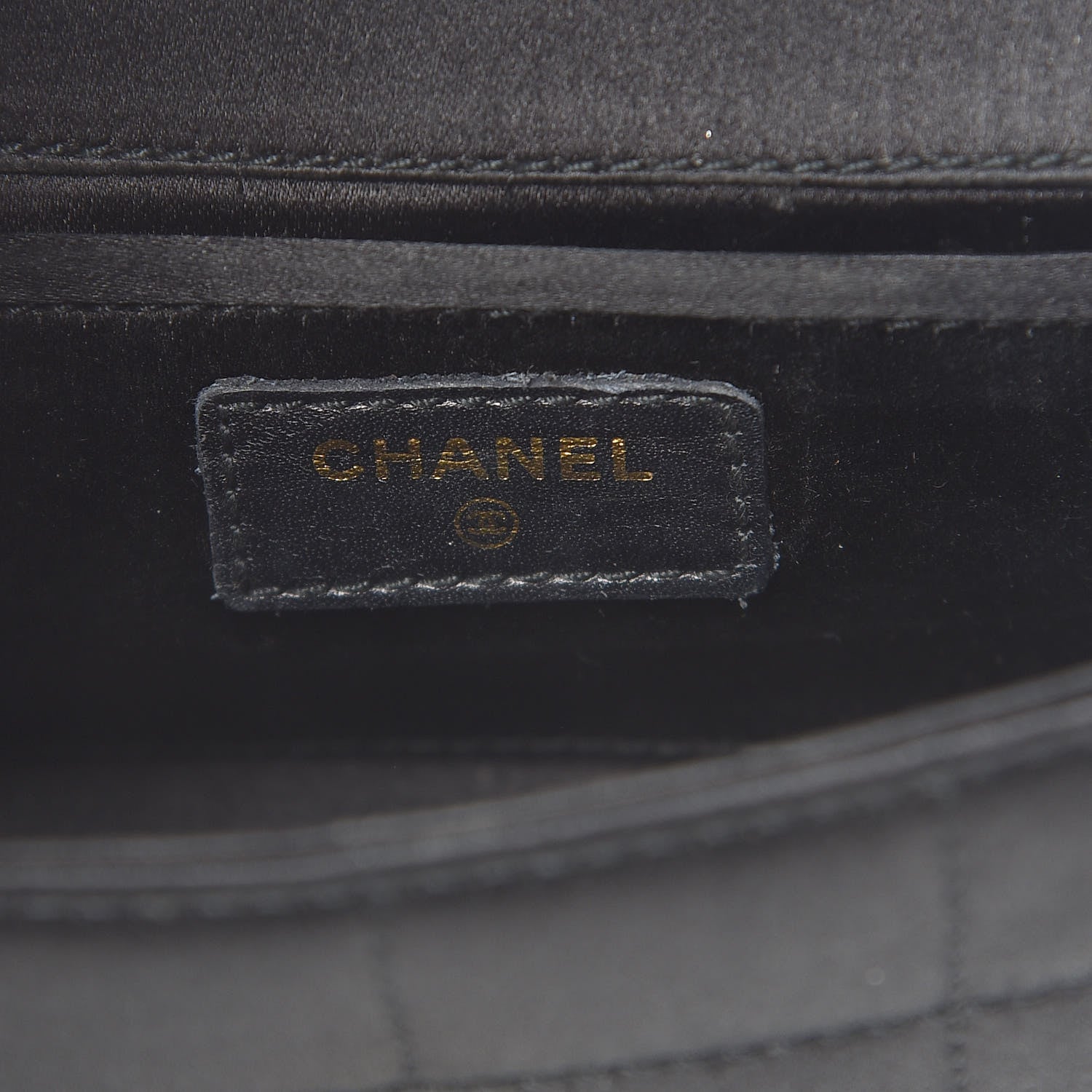 Chanel Satin Chocolate Bar Quilted Camellia Rectangular Mini Flap Black 6 of 12