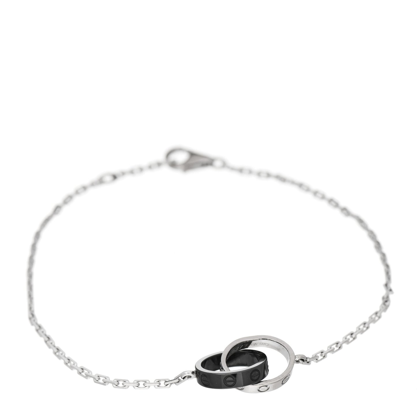 18K White Gold Black Ceramic Interlocking LOVE Bracelet