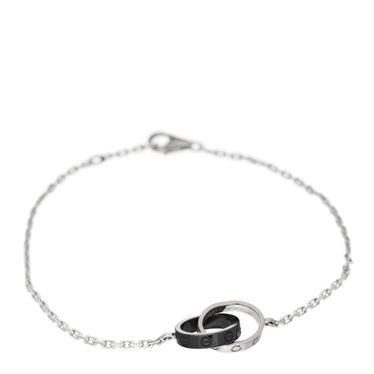 Cartier 18K White Gold Black Ceramic Interlocking LOVE Bracelet 1 of 6
