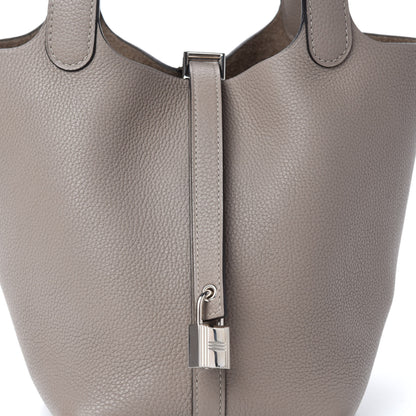 Hermes Taurillon Maurice Picotin Lock 18 PM Gris Asphalte 10 of 11