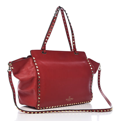 Valentino Garavani Vitello Medium Rockstud All Over Tote Rosso Valentino 3 of 13