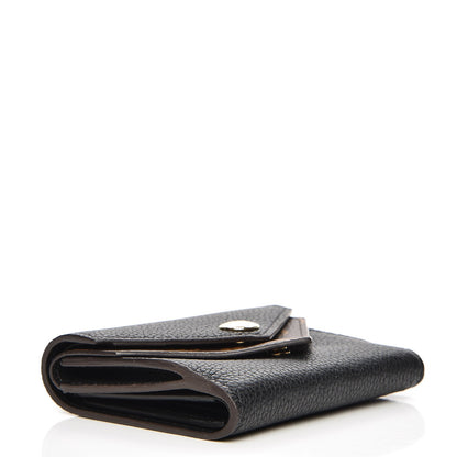 Louis Vuitton Grained Calfskin Monogram Double V Compact Wallet Black 4 of 8