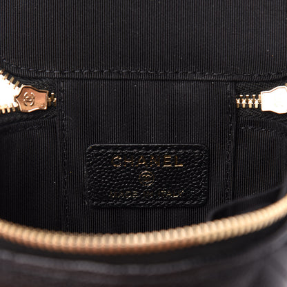 Chanel Caviar Quilted Mini Pearl On Top Vanity Case With Chain Black 6 of 11
