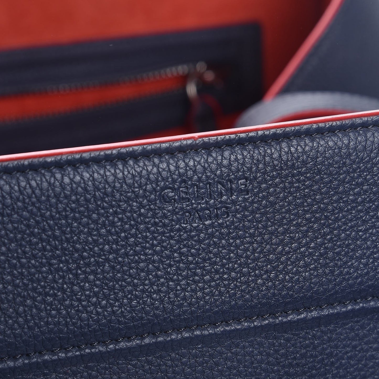 Baby Grained Calfskin Medium Phantom Luggage Navy