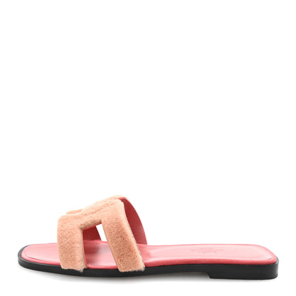 Hermes Mink Fur Oran Sandals 36 Blush Gris Fume 1 of 9