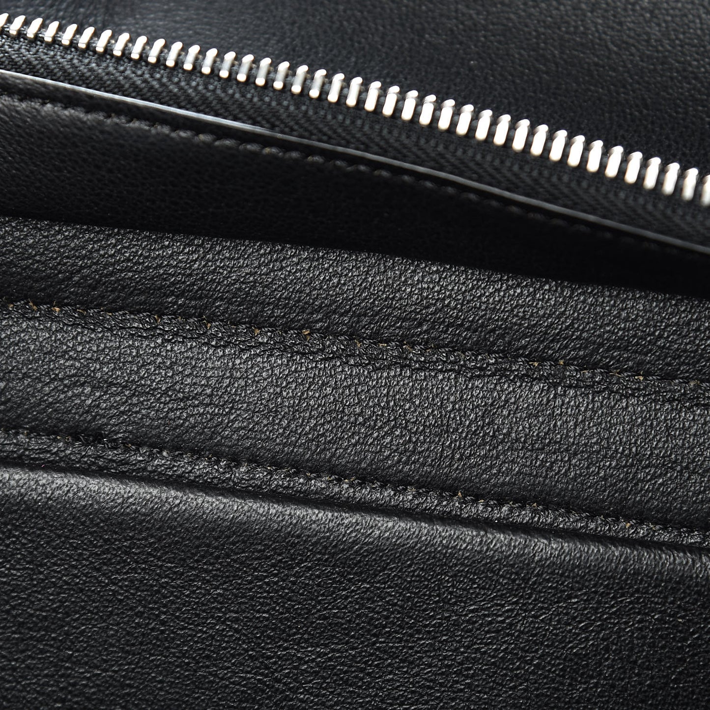 Drummed Calfskin Suede Small Trapeze Black