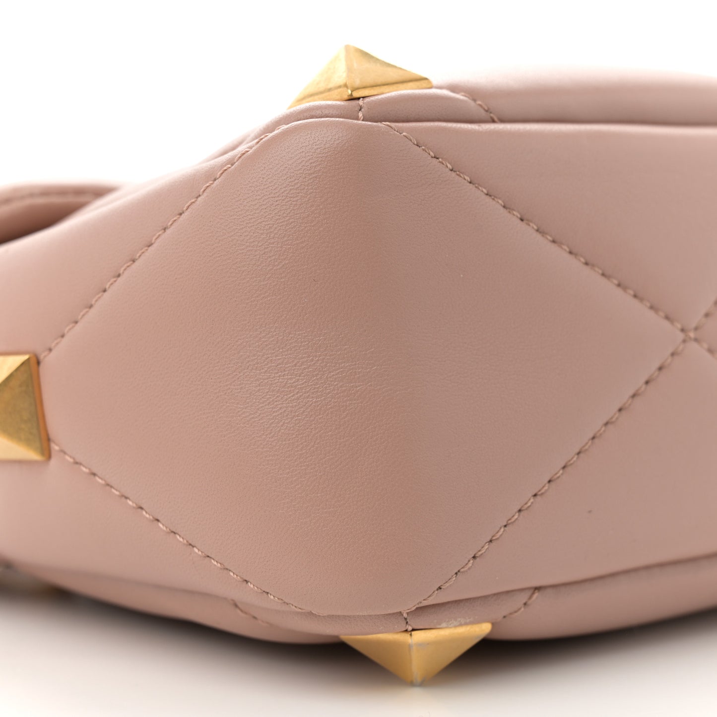 Nappa Large Roman Stud Shoulder Bag Rose Cannelle