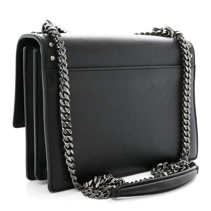 Saint Laurent Grained Calfskin Studded Medium Monogram Heart Sunset Black 3 of 14