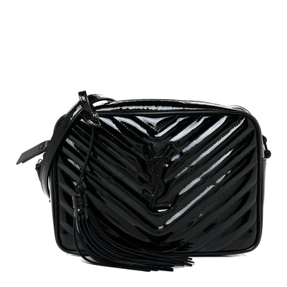 Saint Laurent Patent Calfskin Matelasse Monogram Lou Camera Bag Black 1 of 13