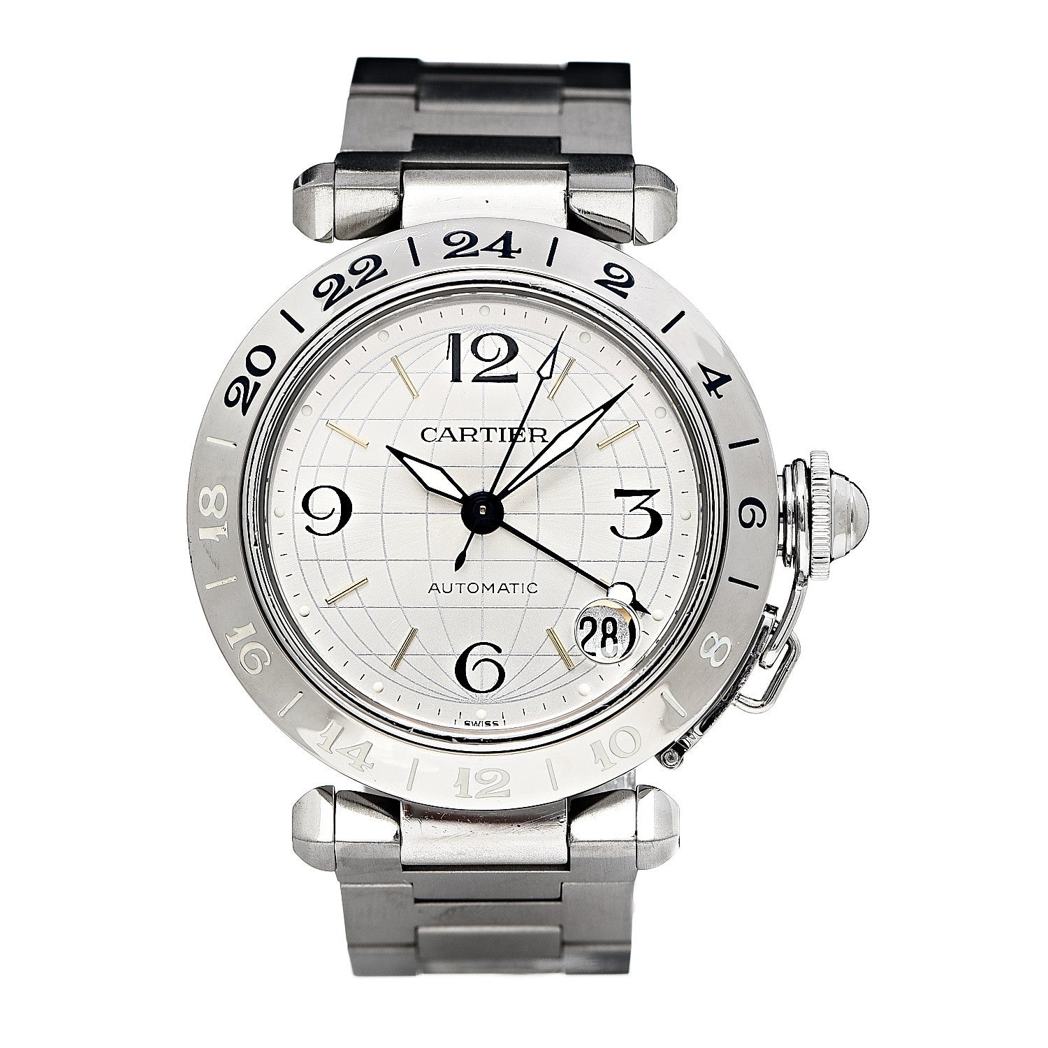 Cartier Stainless Steel 35mm Pasha GMT Automatic Watch 1 of 5