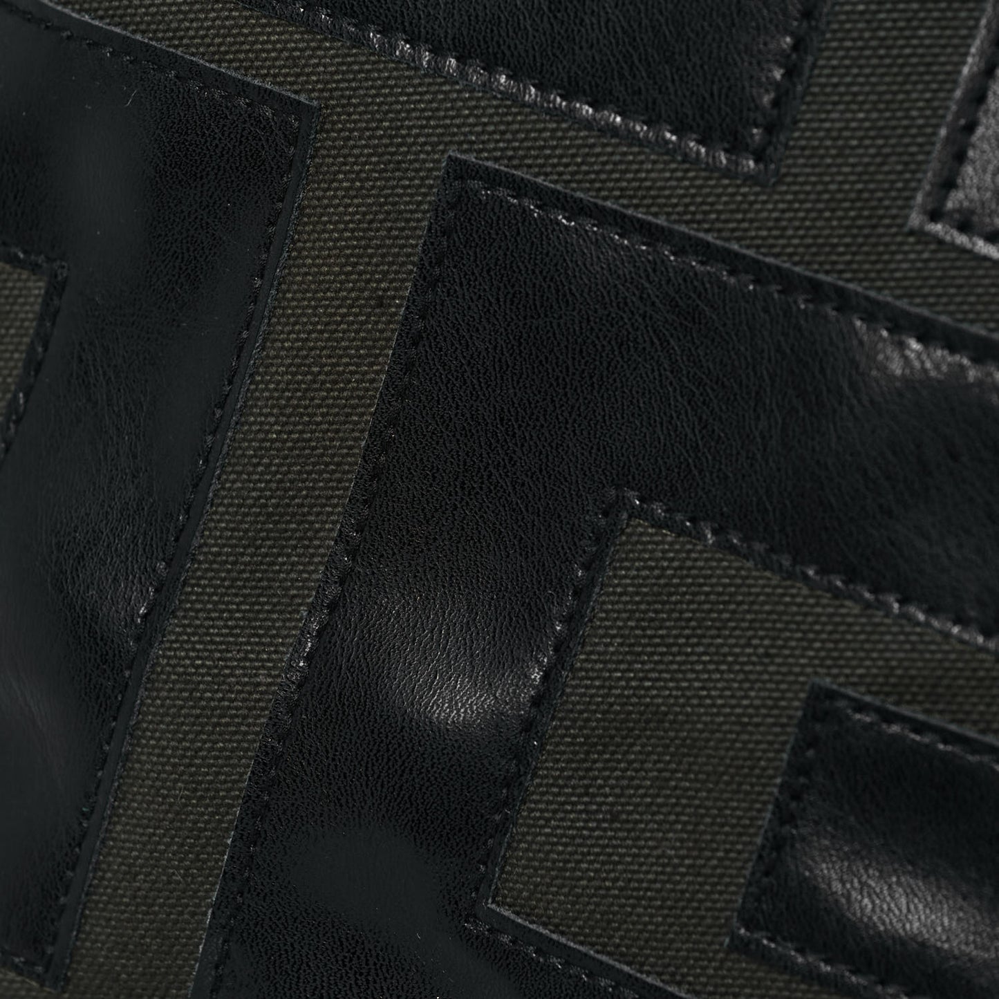Calfskin Logo Patchwork Cabas Dark Green Black