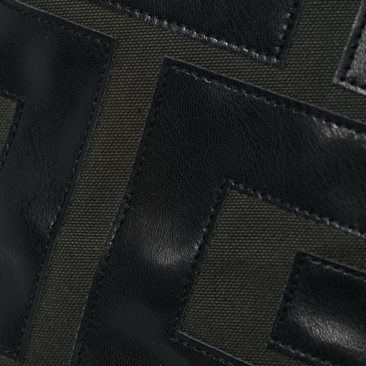 Celine Calfskin Logo Patchwork Cabas Dark Green Black 14 of 15