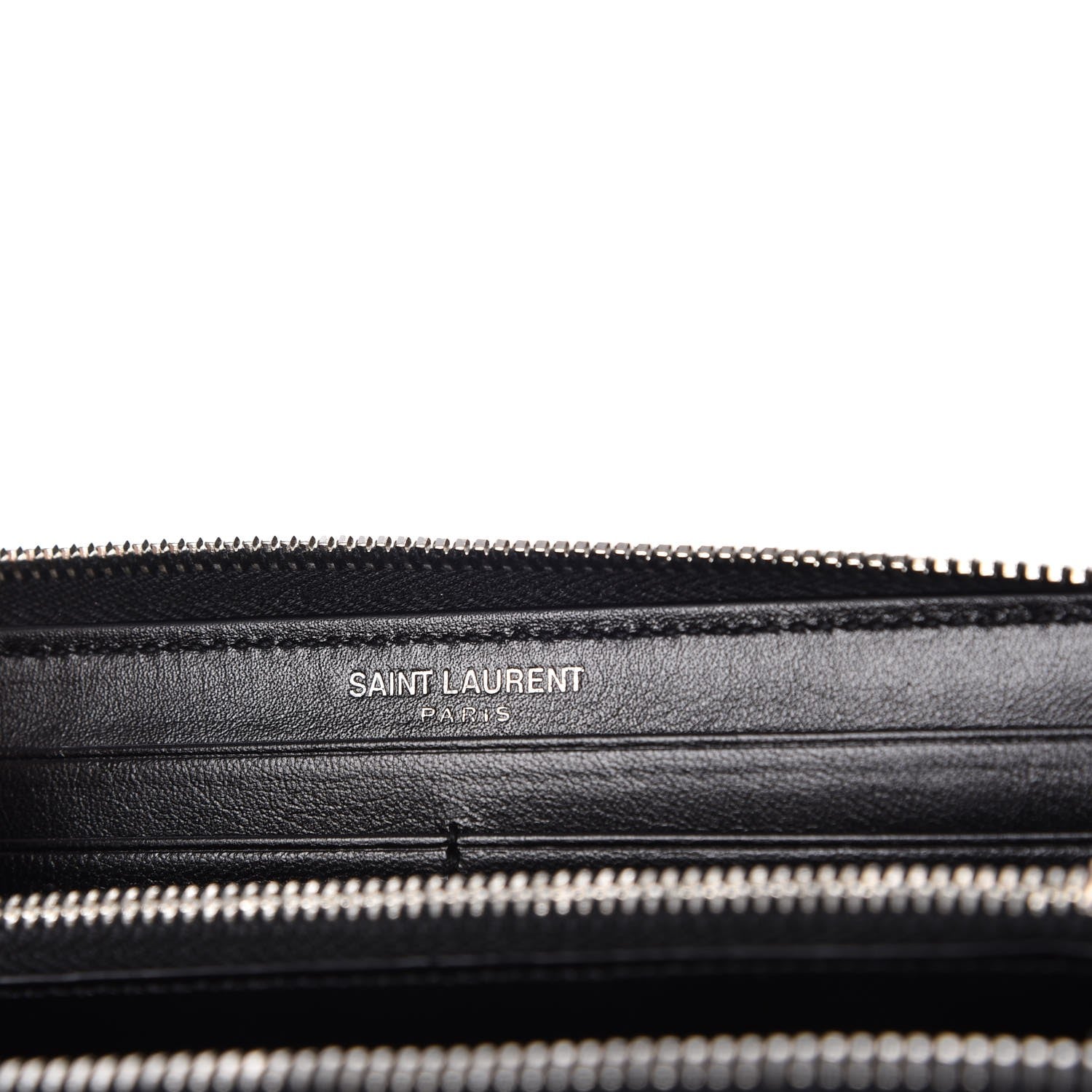 Saint Laurent Calfskin Printed Leopard Classic Letters Zip Around Wallet White 6 of 8