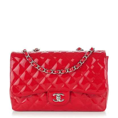 Chanel Patent Jumbo Single Flap Red 1 of 9