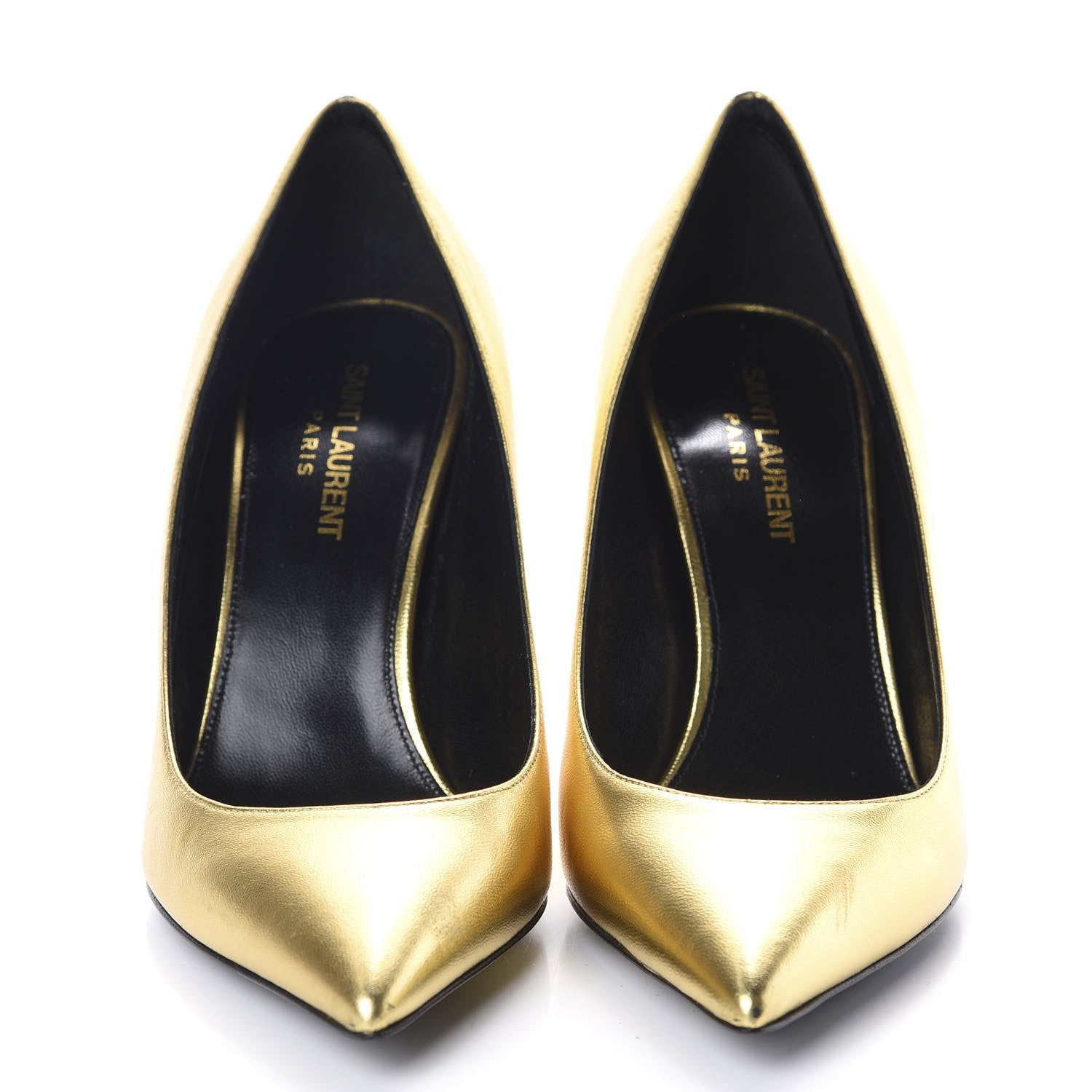 Saint Laurent Calfskin Opyum 100 Pumps 37.5 Gold 2 of 7