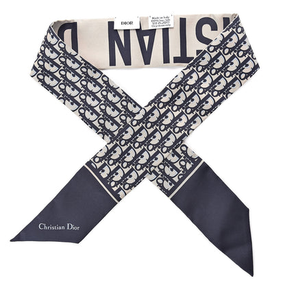 Christian Dior Silk Oblique Mitzah Scarf Blue 1 of 3