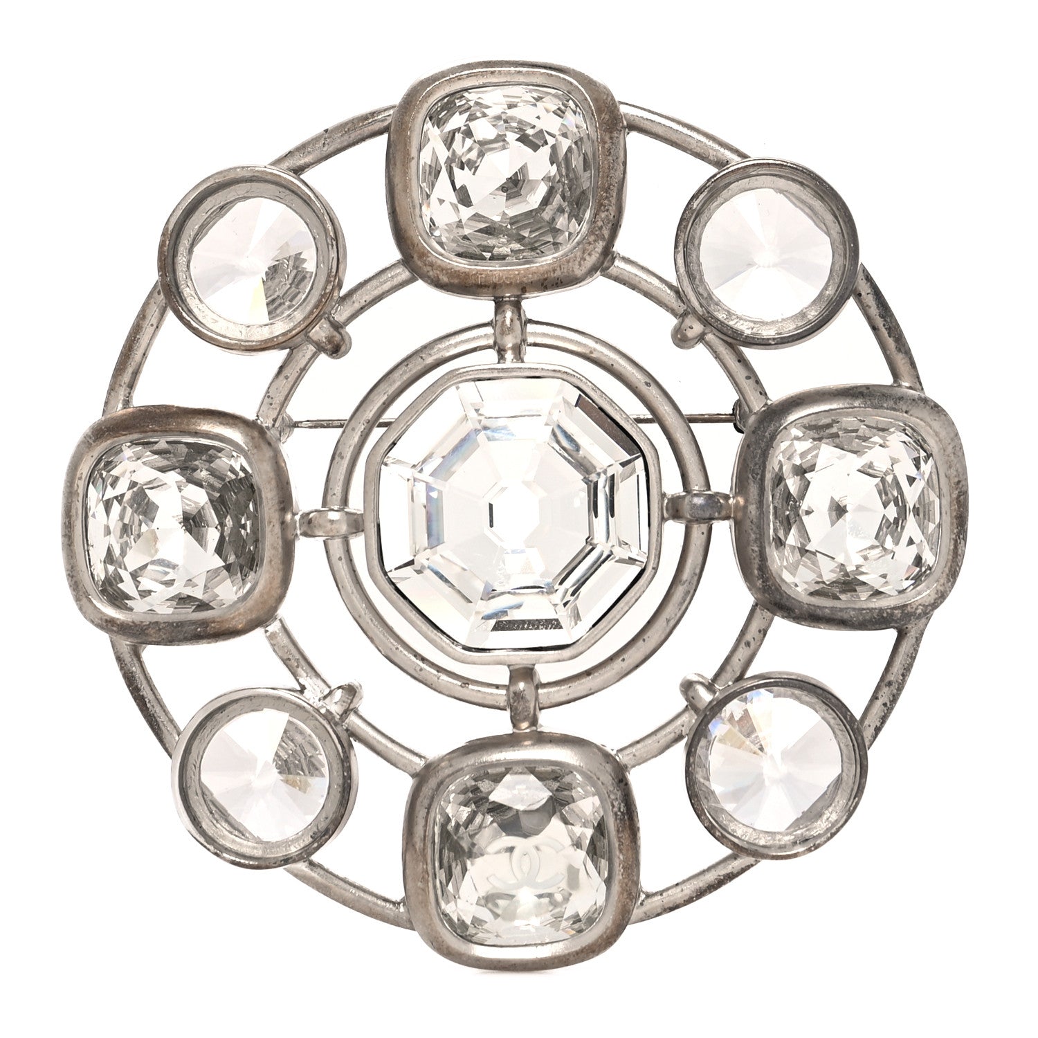 Chanel Crystal Large Brooch Silver 1 of 3