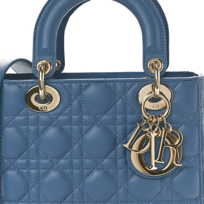 Christian Dior Lambskin Cannage Small My ABCDior Lady Dior Denim Blue 8 of 10