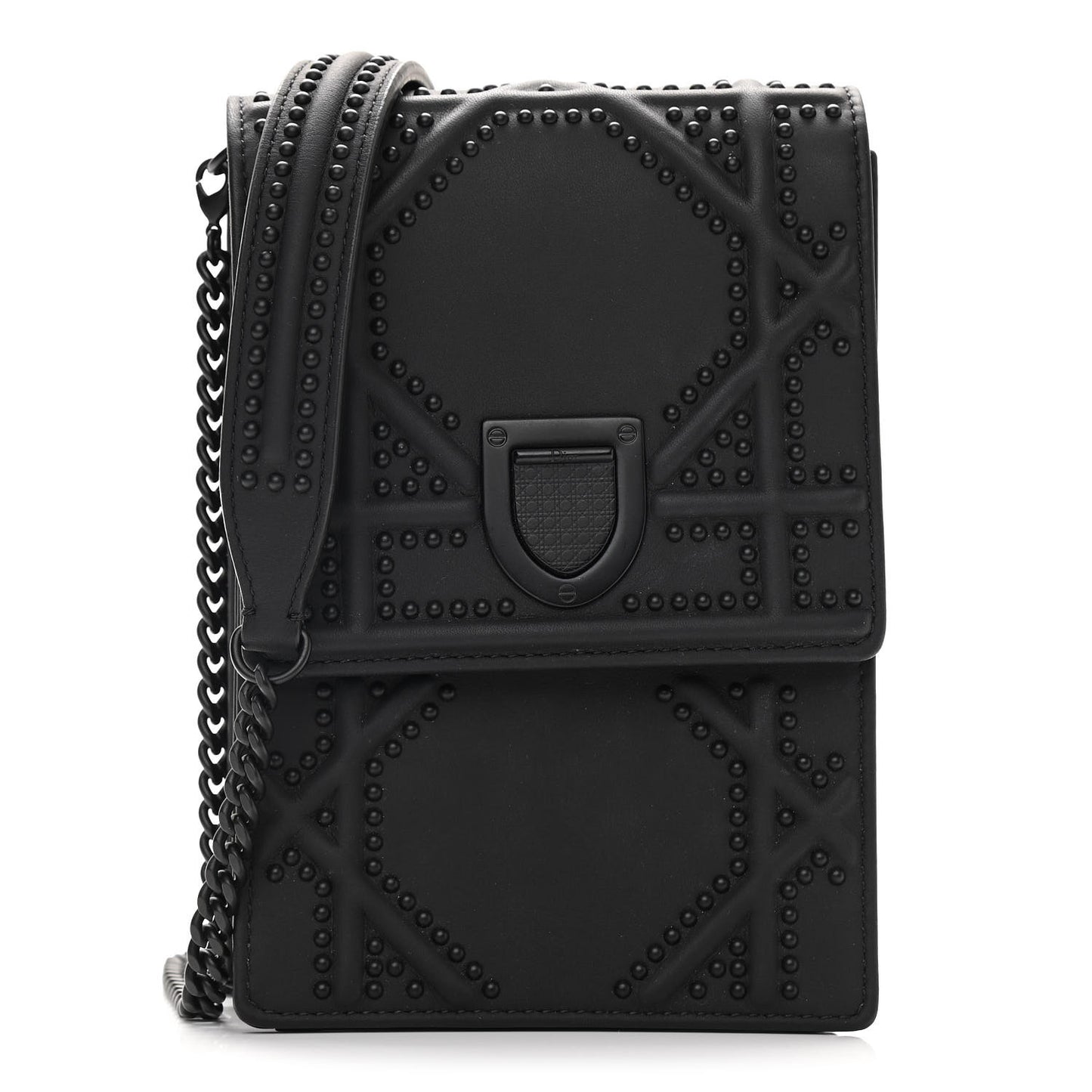 Ultra Matte Calfskin Studded Vertical Diorama Black