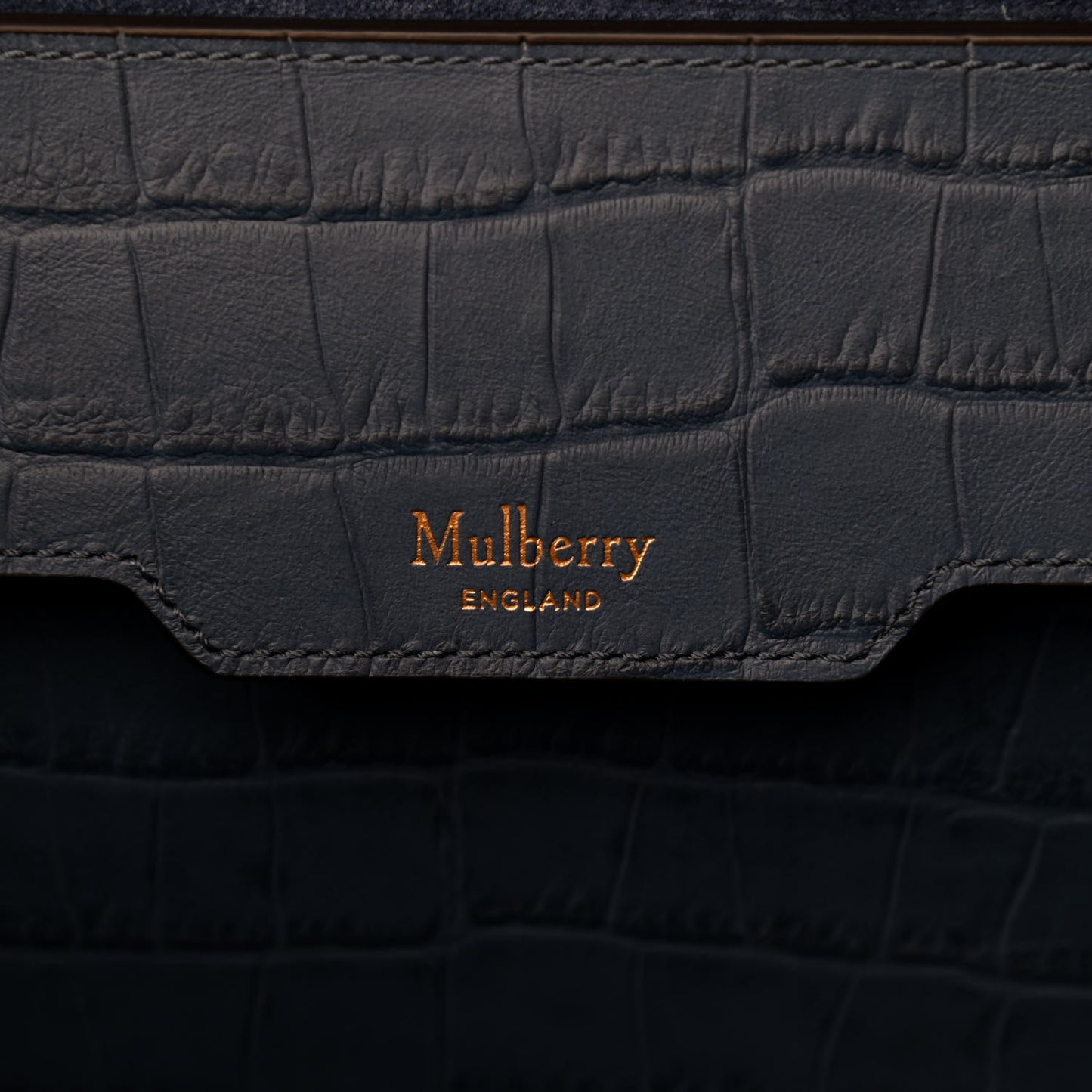 Matte Crocodile Embossed Bayswater Tote Pale Navy