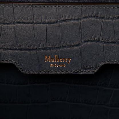 Mulberry Matte Crocodile Embossed Bayswater Tote Pale Navy 6 of 8