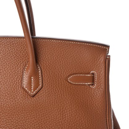 Hermes Taurillon Clemence Birkin 35 Gold 30 of 31