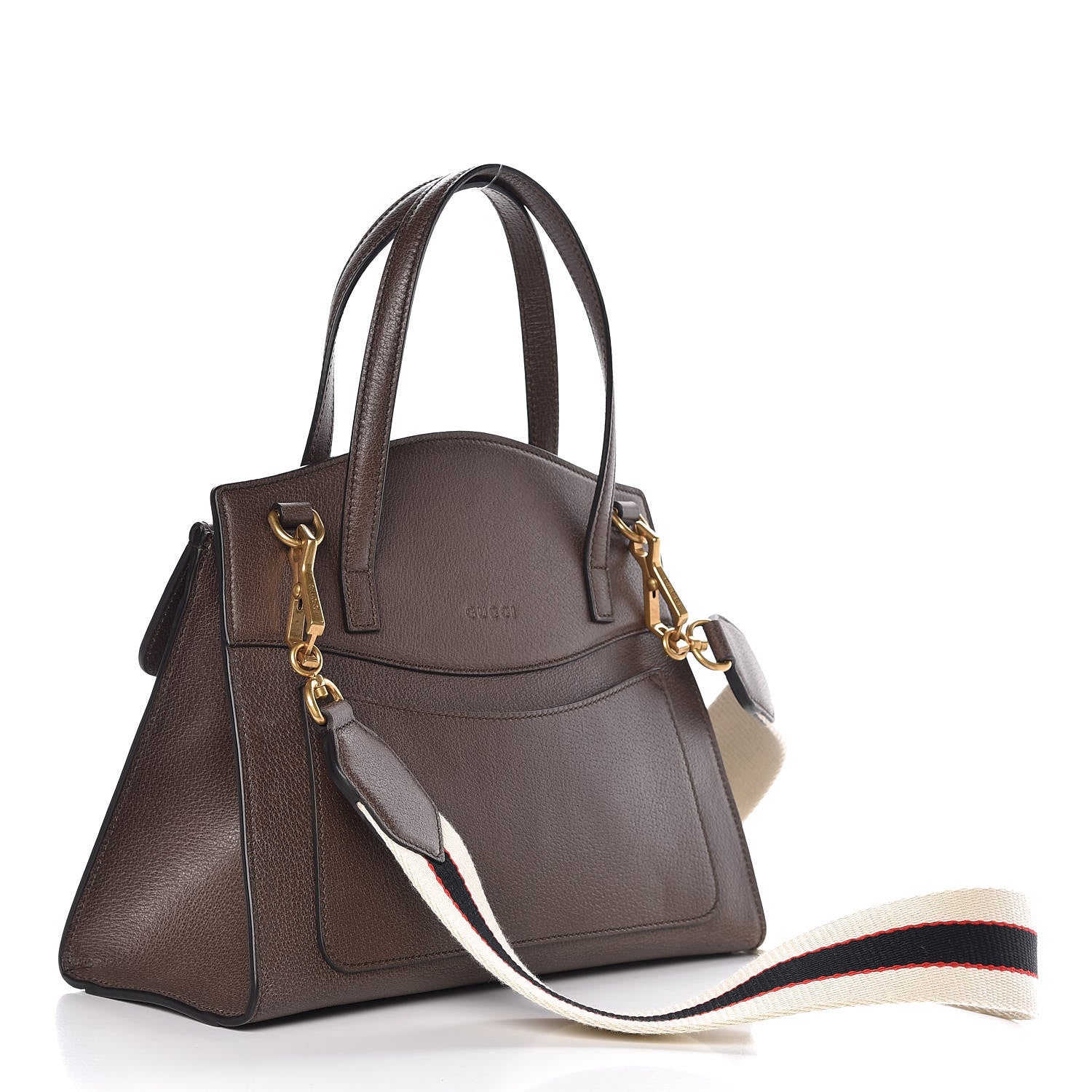 Gucci Textured Calfskin Web Crystal Butterfly Stripe Medium Totem Top Handle Bag New Acero 3 of 8