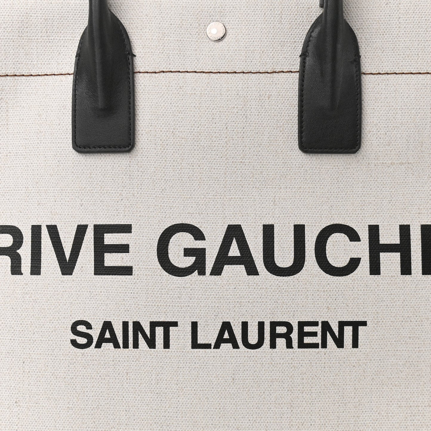 Linen Calfskin Rive Gauche Tote Optic White