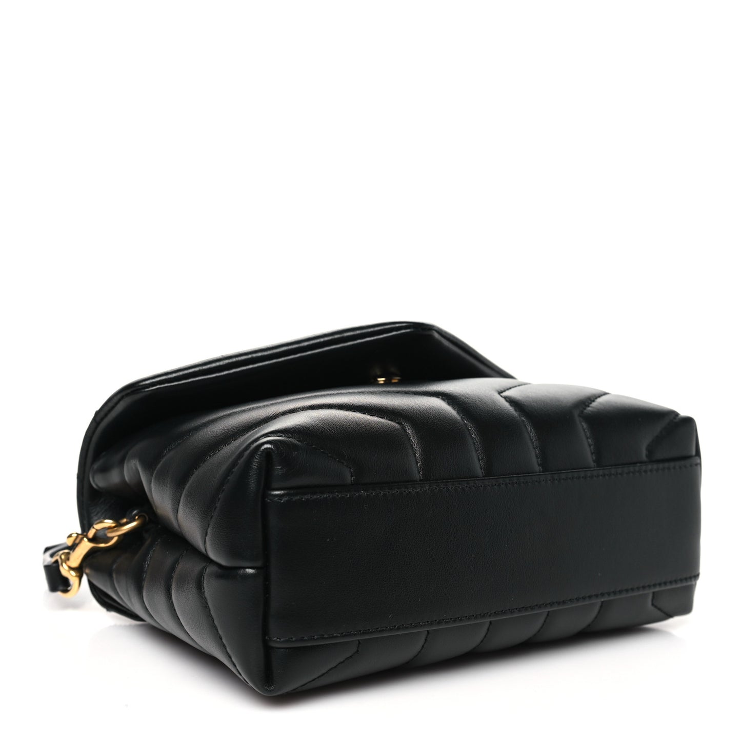 Calfskin Y Quilted Monogram Toy Loulou Crossbody Bag Black