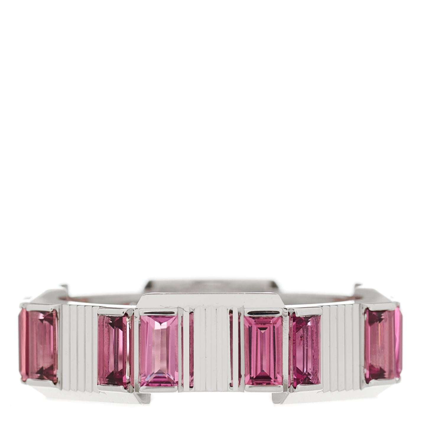 18K White Gold Rubellite 7mm Link to Love Ring 54 6.75