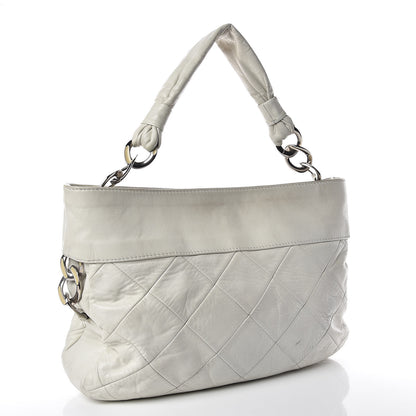 Chanel Calfskin Quilted Chain Hobo White 3 of 24