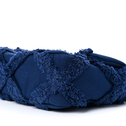 Chanel Cotton Canvas Quilted Medium Chanel 19 Flap Navy Blue 9 of 9