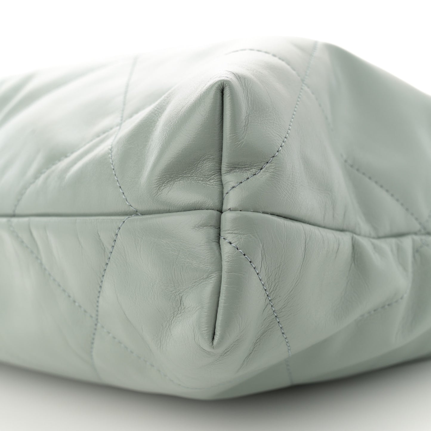 Shiny Calfskin Quilted Chanel 22 Grey