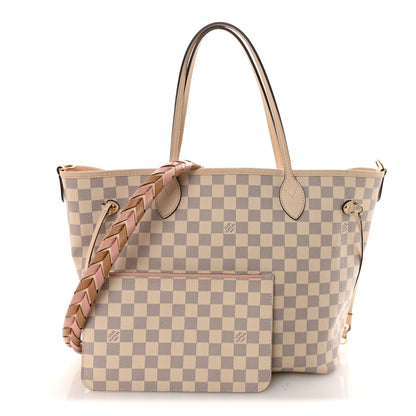 Louis Vuitton Damier Azur Braided Neverfull MM Pink 3 of 10