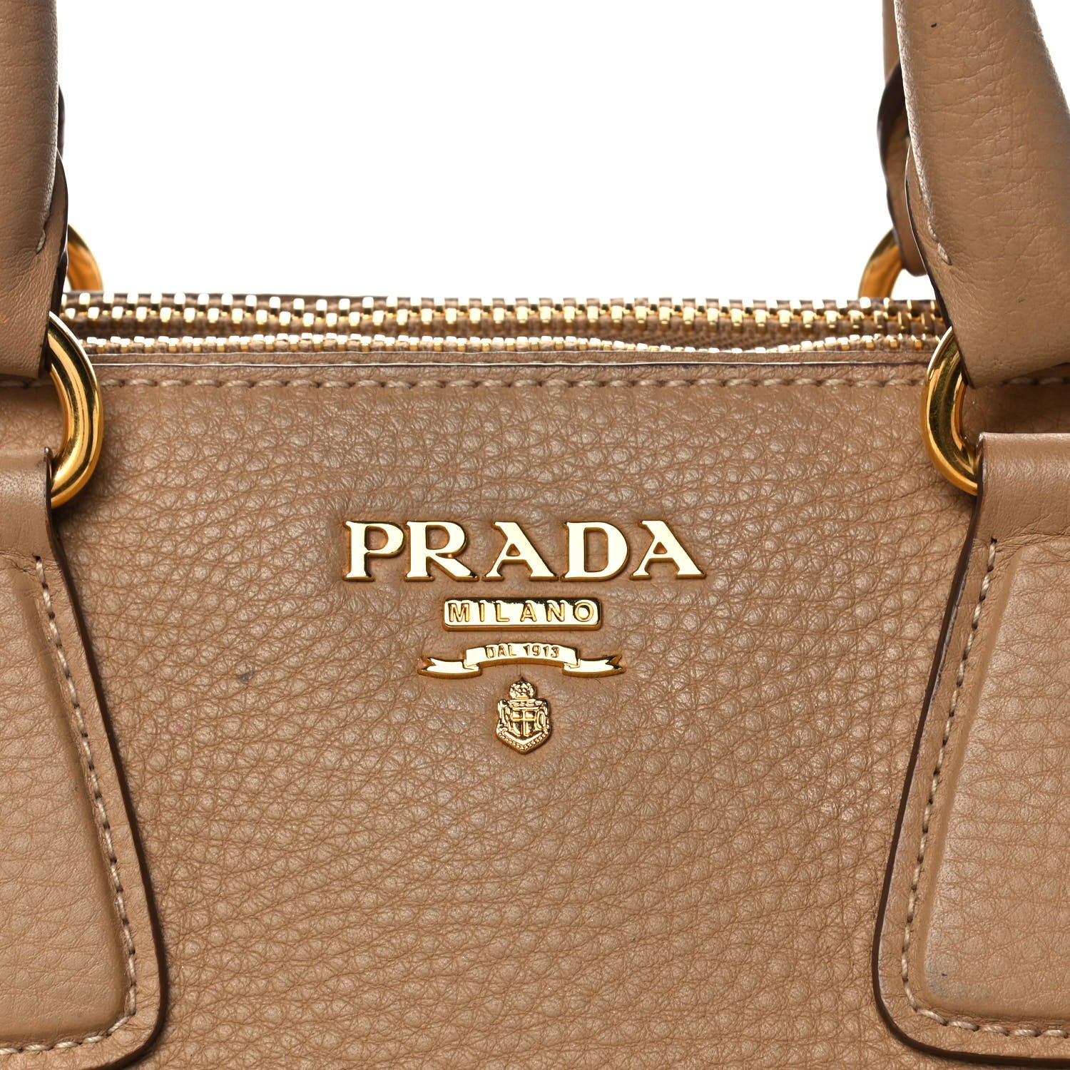 Prada Vitello Daino Large Double Zip Tote Sughero 8 of 17