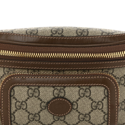 Gucci GG Supreme Monogram Textured Calfskin Retro Interlocking G Belt Bag Beige Ebony Brown Sugar 8 of 11