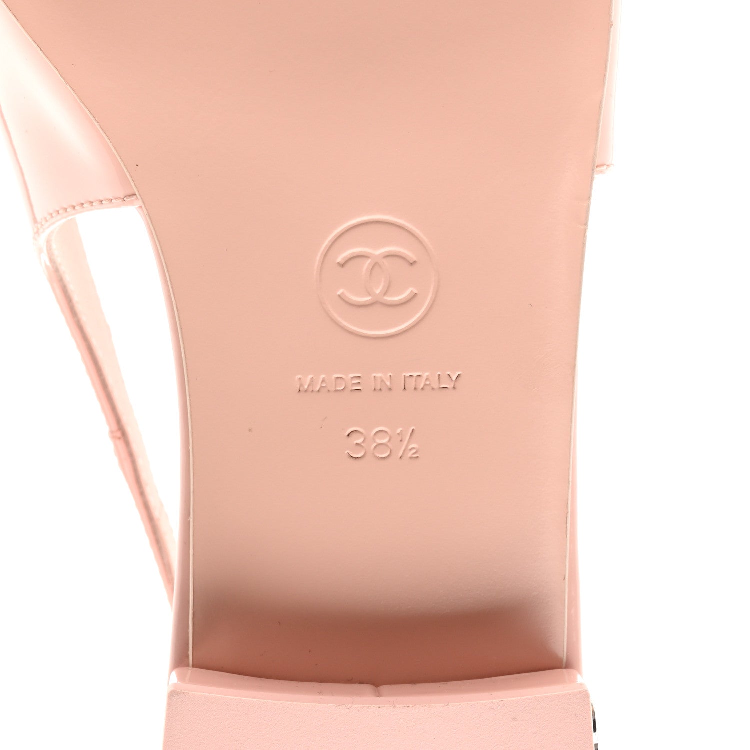 Chanel Patent Calfskin Cap Toe Slingback Flats 38.5 Light Pink 6 of 9