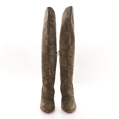 Christian Louboutin Suede Eleonor Botta 85 Knee Boots 41 Brown 3 of 7