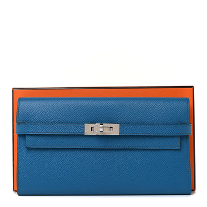 Hermes Epsom Kelly Longue Wallet Bleu Izmir 9 of 9