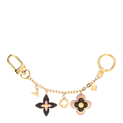 Louis Vuitton Brass Monogram Blooming Flowers Bag Charm Key Holder Rose Ballerine 1 of 5