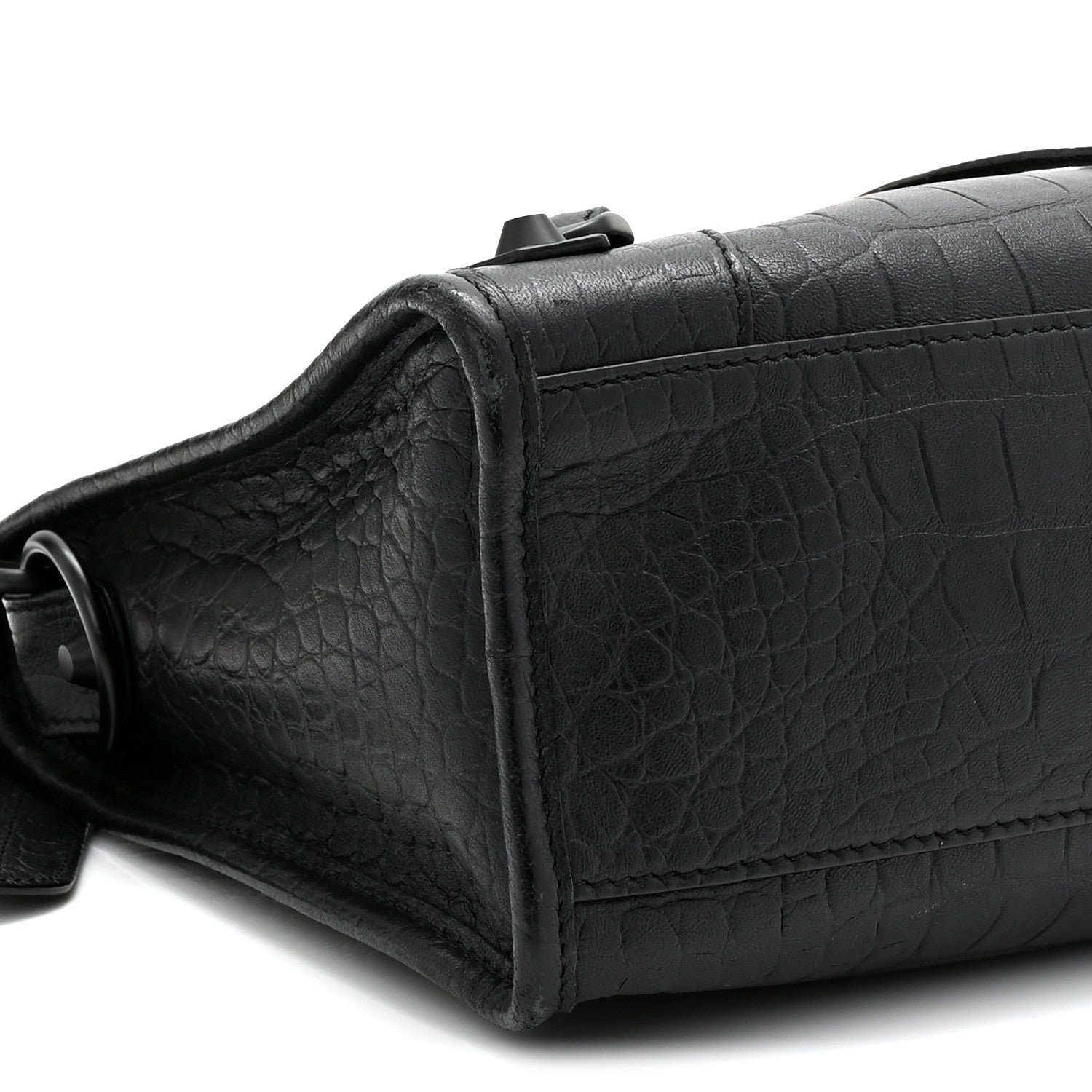 Balenciaga Matte Supple Lambskin Crocodile Embossed Classic Black Hardware S City Black 9 of 10