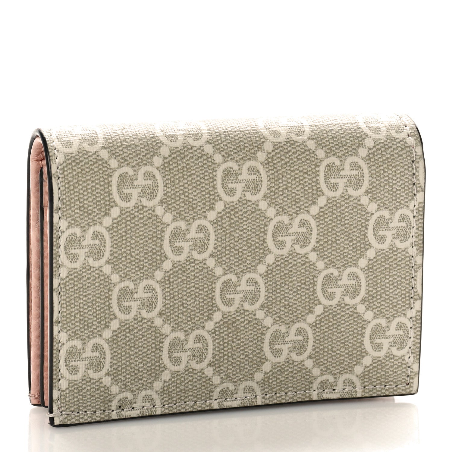Gucci Dollar Calfskin GG Supreme Monogram GG Marmont Card Case Perfect Pink Beige Mystic White 3 of 8