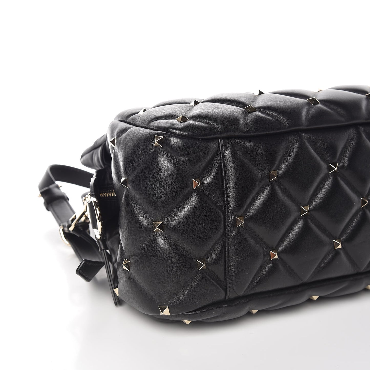 Nappa Candystud Double Handle Shoulder Bag Black