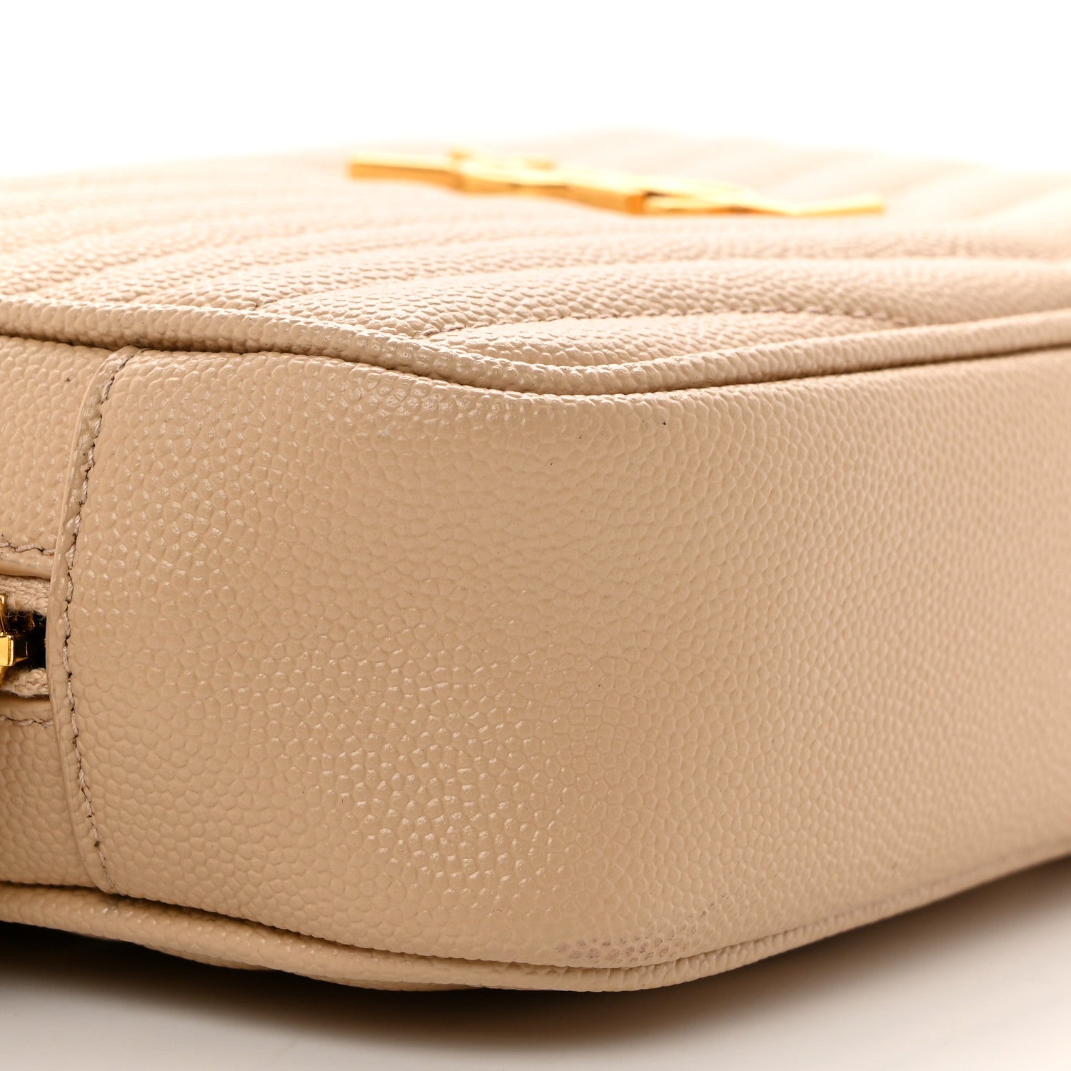 Saint Laurent Grain De Poudre Matelasse Monogram Mini Lou Camera Bag Dark Beige 9 of 10