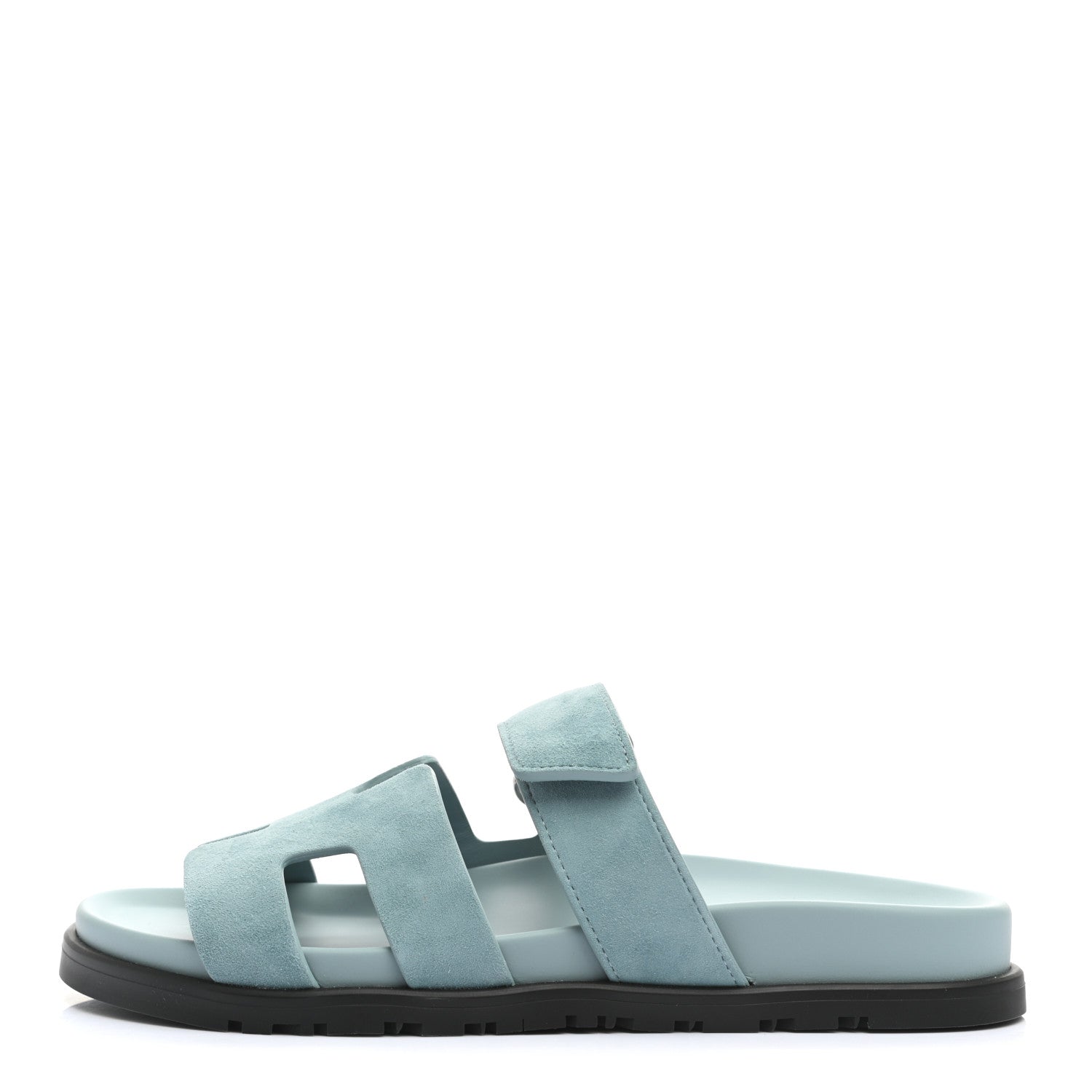 Hermes Suede Goatskin Womens Chypre Sandals 38.5 Vert d'eau 1 of 11