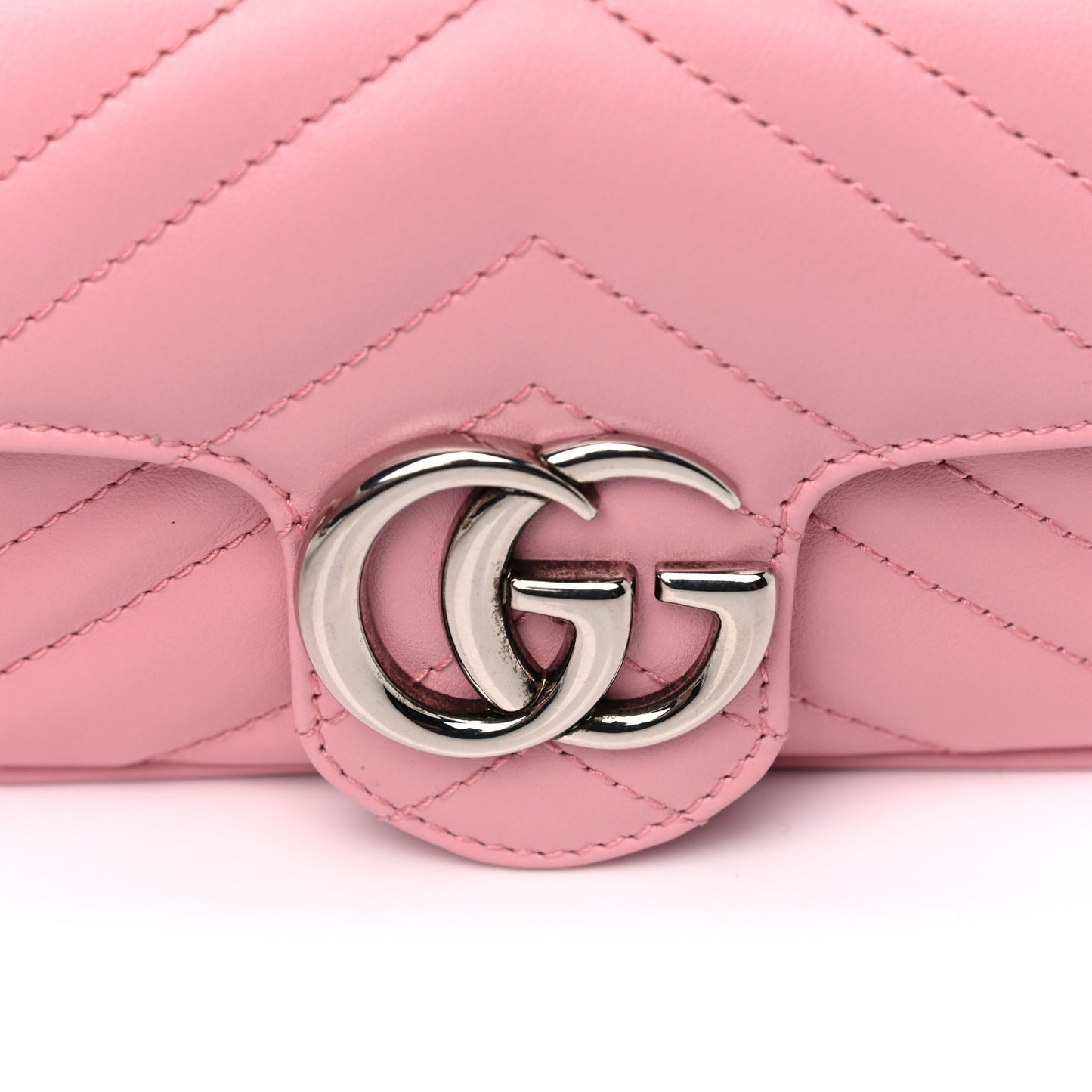 Calfskin Matelasse Super Mini GG Marmont Shoulder Bag Wild Rose