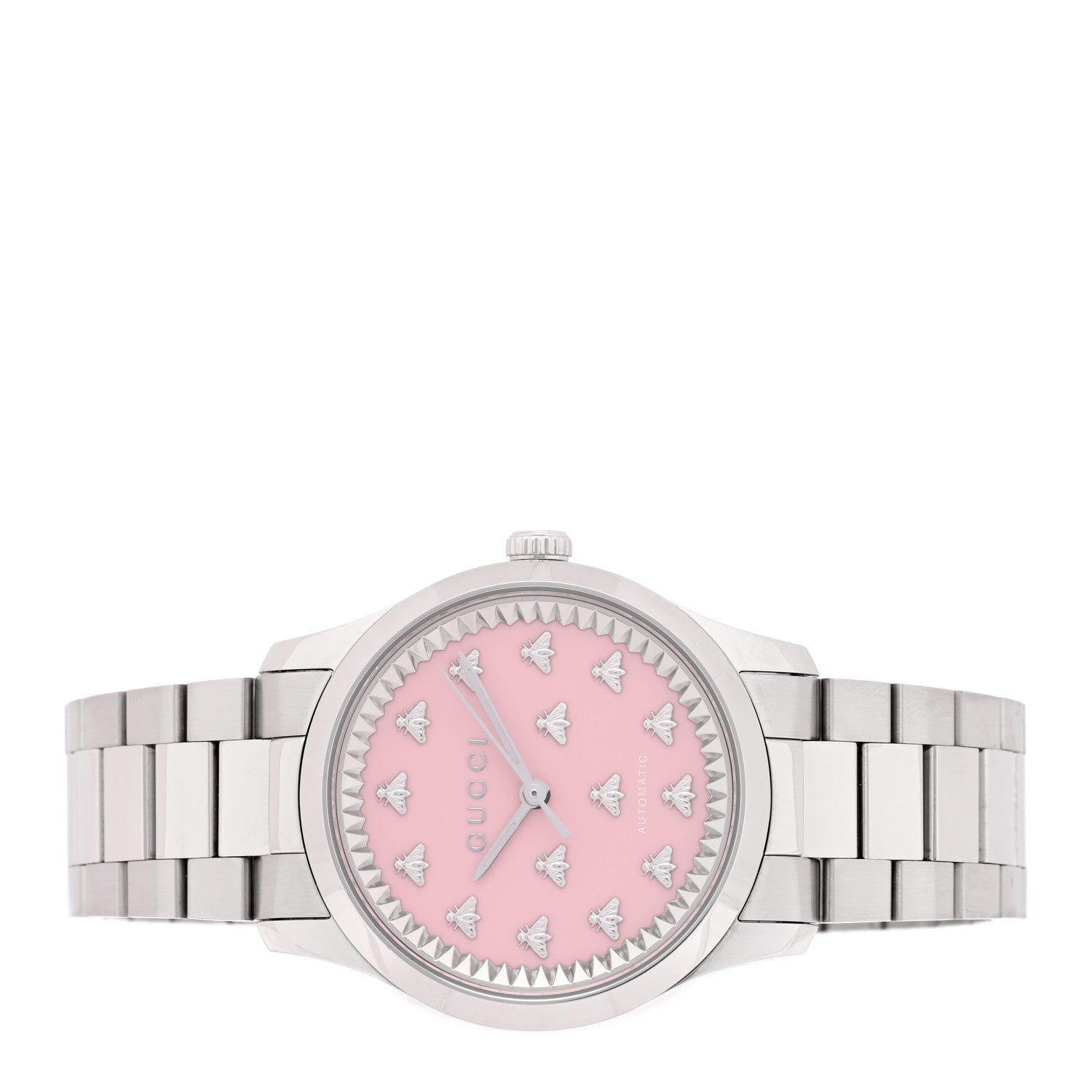 Gucci Stainless Steel 38mm G-Timeless Bee Automatic Watch Pink 2 of 4