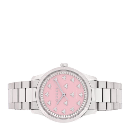 Gucci Stainless Steel 38mm G-Timeless Bee Automatic Watch Pink 2 of 4